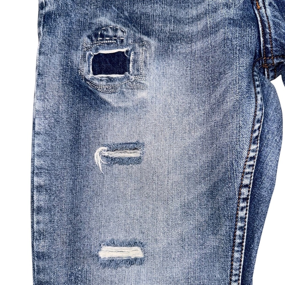 POL Distressed Patchwork Jeans Medium Wash Straight Leg Cotton CWP48 Size L (30) - Picture 11 of 14